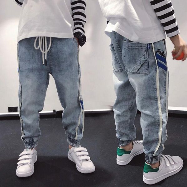 

jeans retail 2021 spring cotton pants boys kids stylish fashion trousers harem roupas infantis menina autumn leggings, Blue