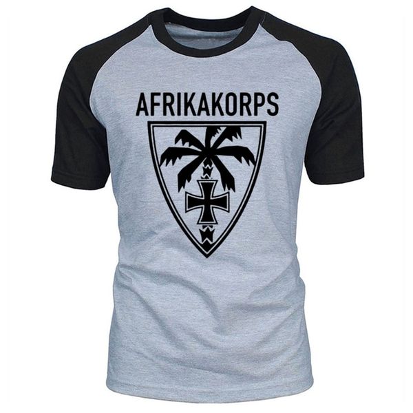 

est t shirts men maglietta afrika korps palm wehrmacht deutschen heeres gruppe dak raglan short sleeve t-shirt 210721, White;black