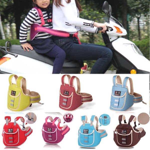 

uxradg baby safety seat belt, protector harness adjustable,for motorcycle car electric vehicle bicycle back support, Black;blue