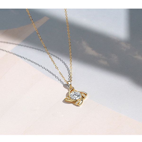 

s925 sterling silver zircon windmill pendant necklace with premium sensation fashion and fine jewelry
