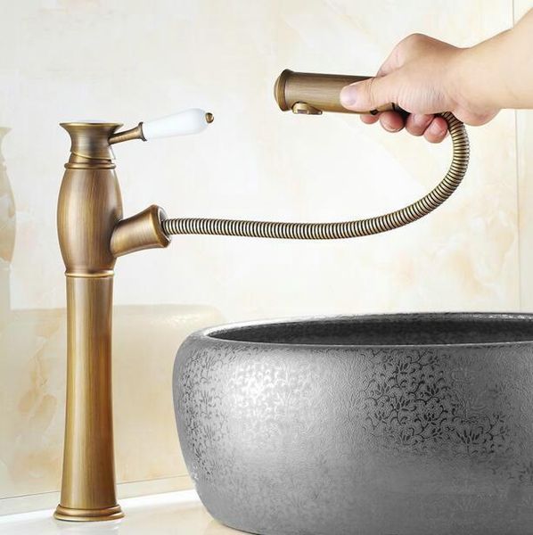 

bathroom sink faucets brass copper faucet pull out kitchen mixer & cold water tap m-5650l