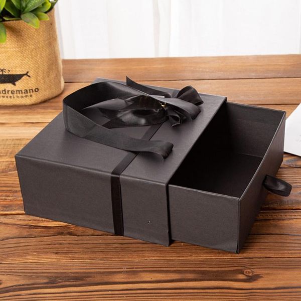 

gift wrap kraft paper packaging box bag with handles for weddings bowknot jewelry