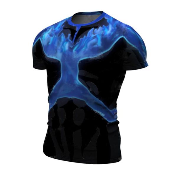 

men's t-shirts plus size harajuku blouses women/man oversized blue fire printing shirts high street 2021 summer short sleeve tshirt, White;black