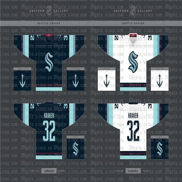 

team 2021 seattle kraken hockey jersey 32th custom s-6xl home road jerseys any nunber any name men women youth, Black