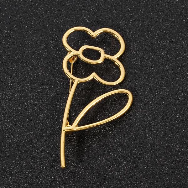 

pins, brooches gold color simple style flower pin metal brooch badges lovely lapel pins accessories gifts for women girl, Gray