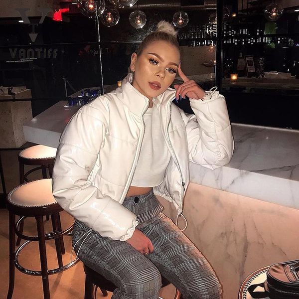 

bodycon gothic jacket women's autumn fashion white casual european and american standing collar warm cotton clothing jackets, Black;brown