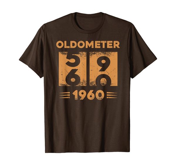 

oldometer-born-in-1960-turning-59-60-funny-birthday-gift t-shirt, White;black