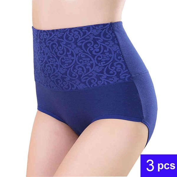 3 pçs / lote de algodão puro calcinha de cintura alta feminina plus size cuecas cueca senhoras outono inverno calcinha sexy cueca feminina