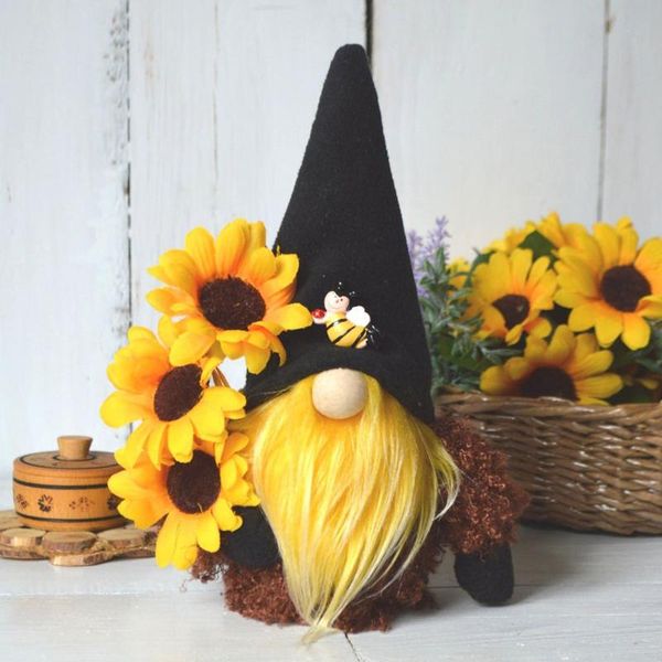 

nordic bumble bee striped gnome faceless doll tree hanging ornament party decorative plush little angel pendent favor