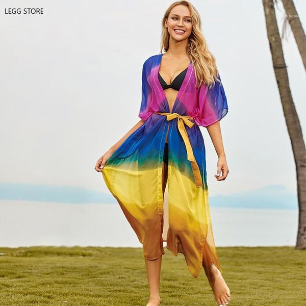 

women's swimwear sale tunic for beach bathing suit cover ups long chiffon dress plus size beachwear bikini up saida de praia q1180, White;black