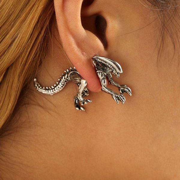 Dangle Chandelier Mulheres Homens Brincos Ear Stud Dinossauro Forma Moda Jóias Dia dos Namorados Presente BN