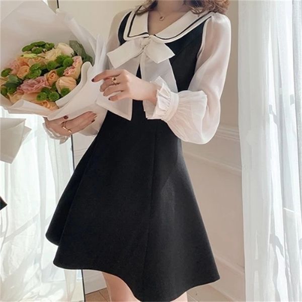

spring latest college style big bow slim, Black;gray