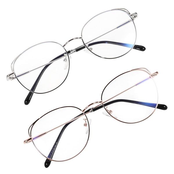 

sunglasses 2pcs blue light blocking glasses computer eyeglasses metal frame eyewear, White;black