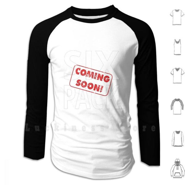

men's hoodies & sweatshirts six pack coming soon long sleeve abs body muscle bodybuilding bodybuilder, Black