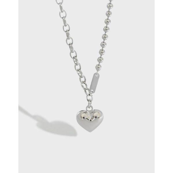 

chains simple design love bead chain s925 sterling silver necklace for women