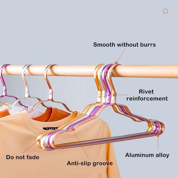 

hangers & racks 10-piece aluminium alloy coat pant anti-slip seamless metal drying rack thicken clothing storage wardrobe organizer