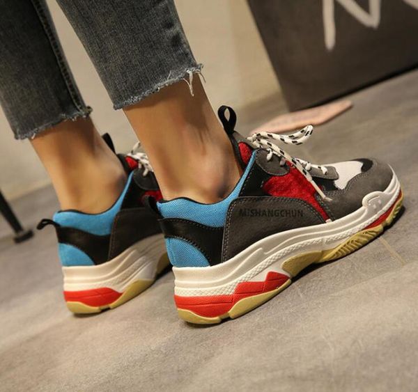 

dress shoes super fire female spring fashion with youthful vitality mesh breathable thick bottom wear, Black