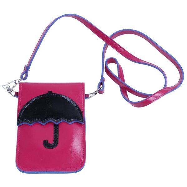 

fashion lady shoulder bag lovely umbrella phone wallet touch screen pu money outdoor shopping crossbody bags rose red purse, White