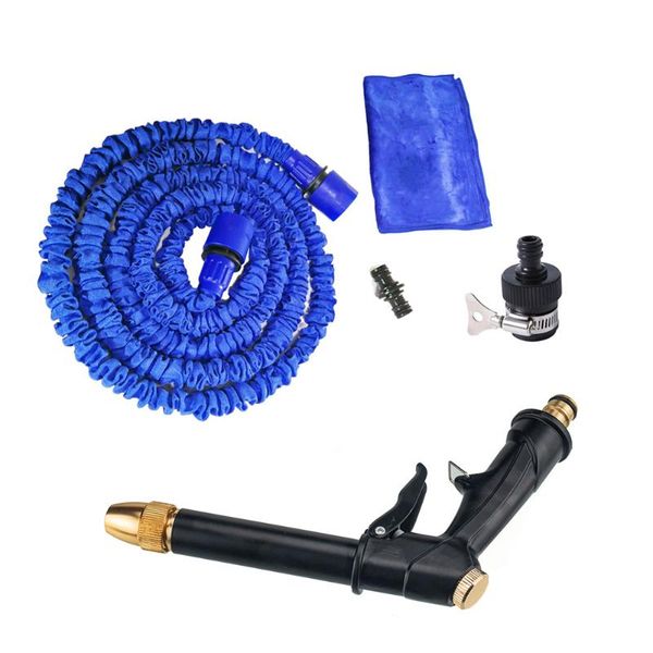 

watering equipments 5m/16ft expandable garden hose outdoor anti-resistance repairing + spray nozzle kit parts for car wash