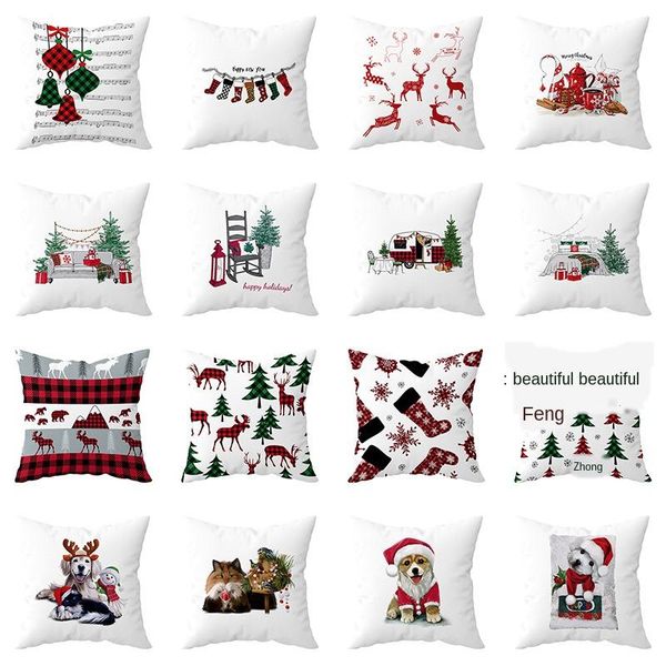 

cushion/decorative pillow christmas printed pillowcase sofa cartoon decorative cushion comfortable chair car seat household items
