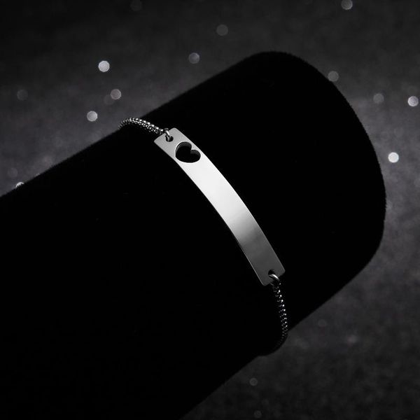 

charm bracelets heart stainless steel bracelet silver color jewelry adjustable bangle couple for women men lady girls boys gift, Golden;silver