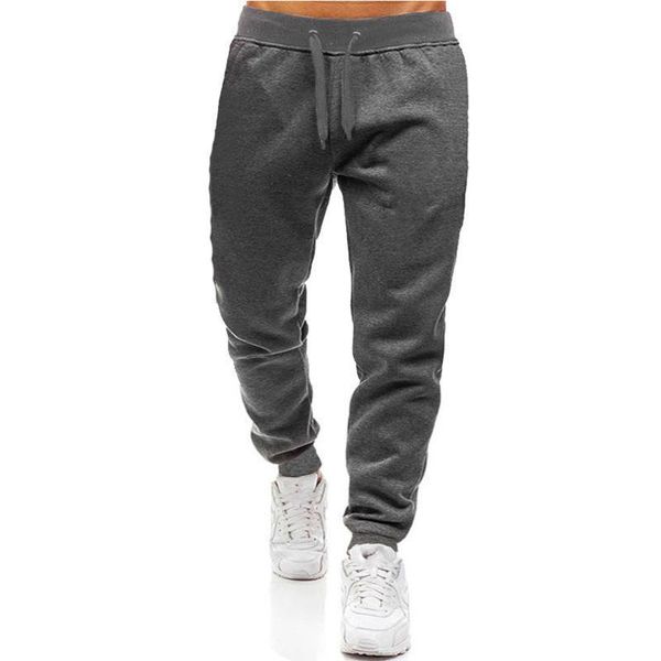 

men's pants casual joggers men running sweatpants cotton track gym fitness sports trousers male bodybuilding training bottoms, Black