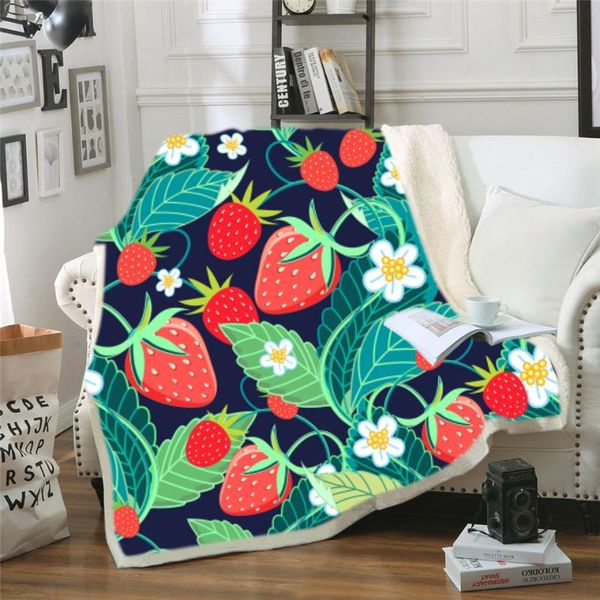

blankets 3d printed sherpa on children's and adults' bedroom bed home textiles with coloured fruit pattern lamb fleece blanket