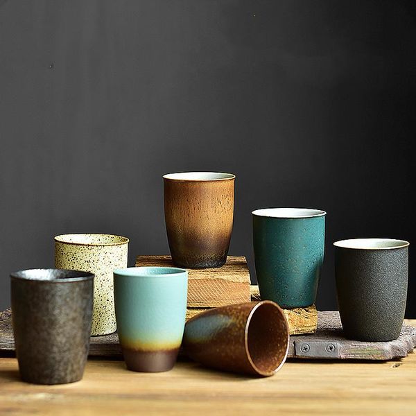 

cups & saucers handmade japanese style retro ceramic tea cup hand painted pottery office teacup chinese drinkware set water mug