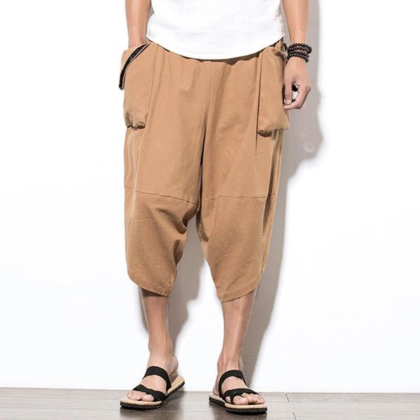 

men's pants streetwear men hip hop joggers wide leg harem casual loose fashion male clothing, Black