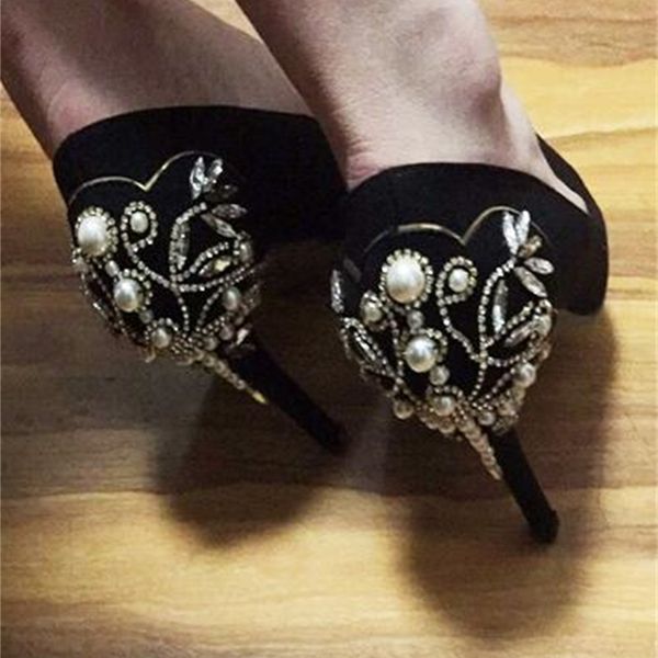 

shoe spring younger black suede shoes high heels than bling crystal beautified 12 in women pumps wedding jumps