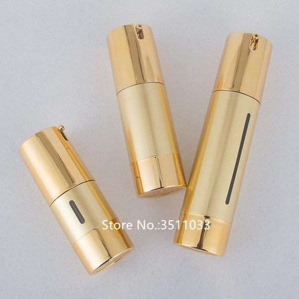 

storage bottles & jars 20pcs as plastic vacuum eye cream lotion airless pump toiletries bottle gold colour 15ml 30ml 50ml