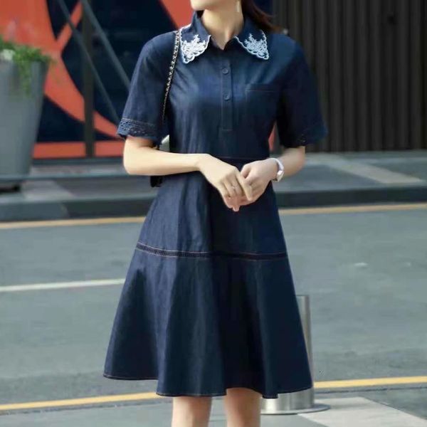 

summer retroethnic style embroidered flowers short sleeve thin dress quality women's clothes, Black;gray