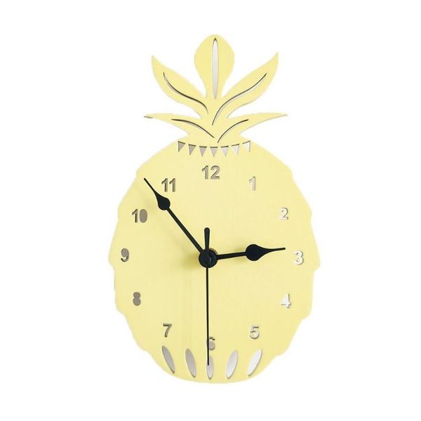

wall clocks nordic wooden pineapple shaped clock silent ornament for children's room decoration
