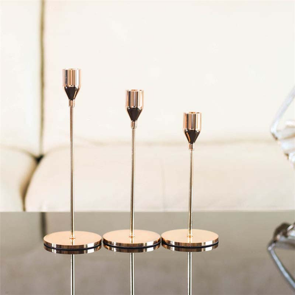 

candle holders 3 pcs/ set european metal holder simple golden wedding decoration bar party living room home