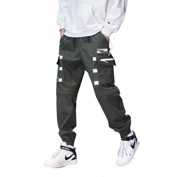 

men's pants streetwear 2021 cargo men pockets casual harajuku harem joggers black hiphop sweatpants spring autumn