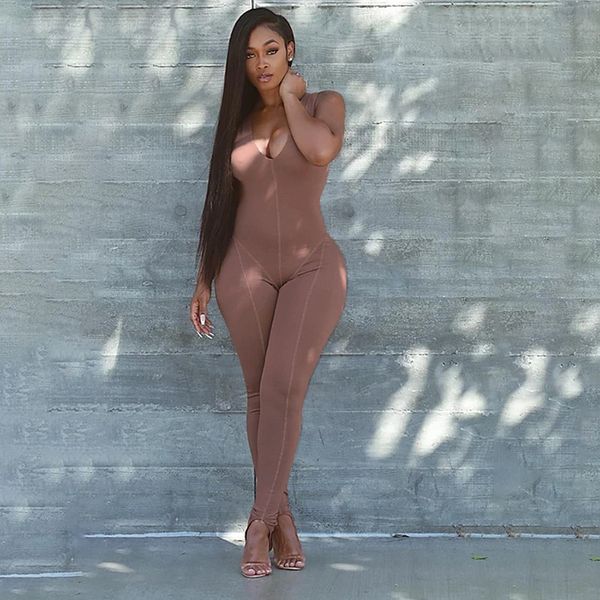 

women's jumpsuits & rompers women v neck high waist jumpsuit gym sports long pants tight bodysuit tracksuit workout joggers suits outfi, Black;white