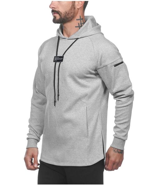

men's hoodies muscle boy brothers sports sweater cotton fitness hooded jaet, Black