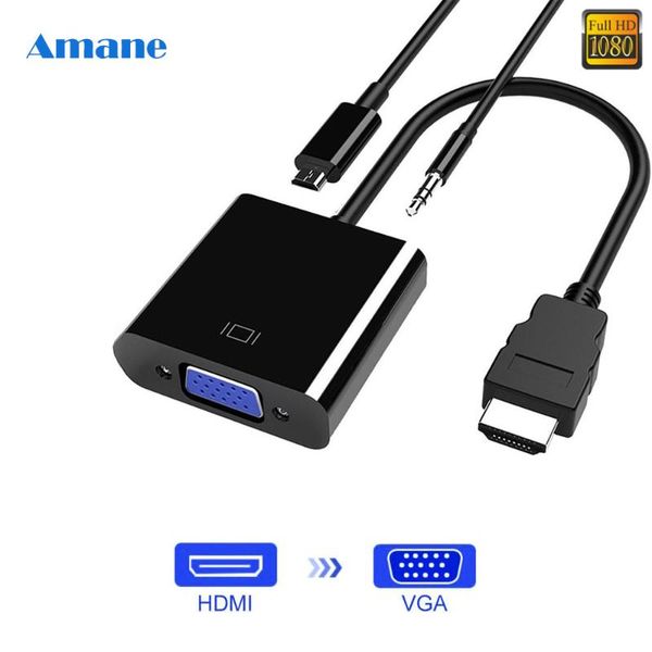 

audio cables & connectors to vga adapter cable male famale converter for ps4 1080p digital analog video pc laptablet