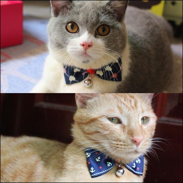 

cat collars & leads [mpk store] pet bow tie, assorted designs, anchor pattern collar, costume, tie