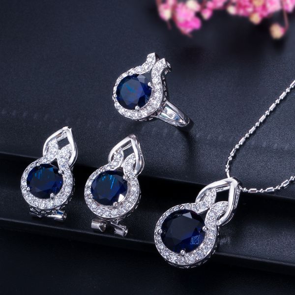 

selling jewelry necklace fashion simple zircon three piece set, Silver