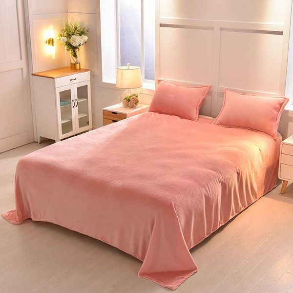 

sheets & sets solid color bed sheet and case coral fleece bedcover soft linen mattress cover for bedroom comfortable bedspread