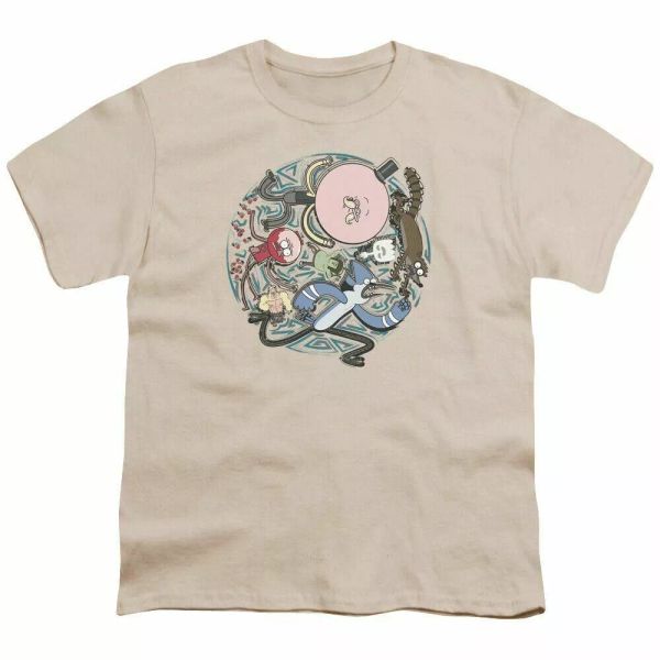 

the regular show strange circle kids youth t shirt licensed cartoon tee cream, White;black