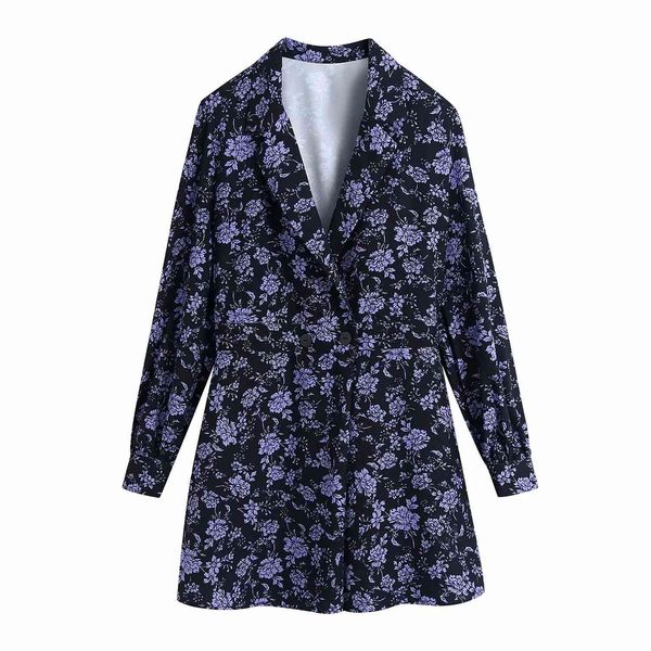 

women printed blazer-jumpsuit v-neck long sleeves playsuit fashion casual woman jumpsuit vestidos femme robe 210420, Black;white