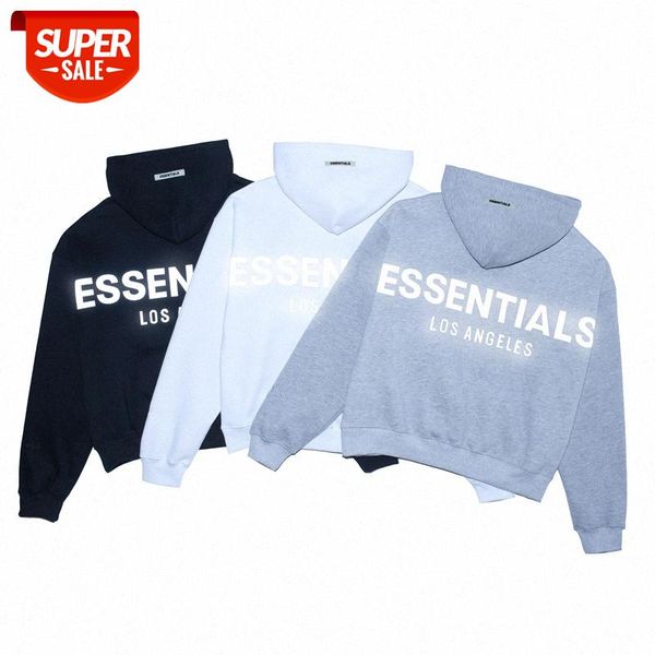 

fog los angeles limited essentials reflective letter embroidered fleece hoodie #x81y, Black