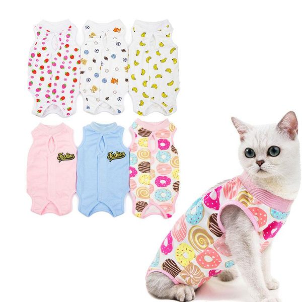 

cat costumes soft clothes recovery suit for wounds dog shirt after wear clothing anti pet licking vest s-xl