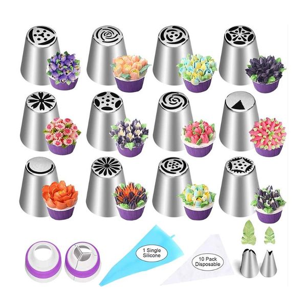 

baking & pastry tools 27 pcs stainless steel cake dessert decorating tips kit decoration supplies