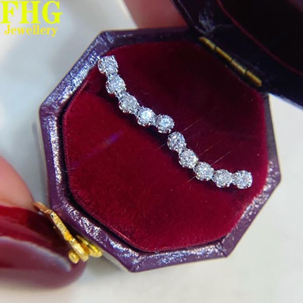 

stud 18k au750 white gold earrings natural diamond 0.3carat earring wedding party engagement anniversary fashion elegant, Golden;silver