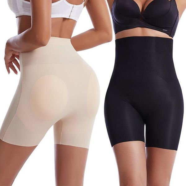

women's shapers high waisted body shaper shorts shapewear for women tummy control thigh slimming with mold cup, Black;white