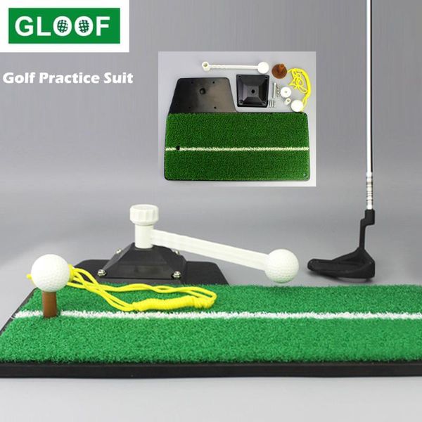 

golf training aids 1set swing putting rod practice tools beginners link ball with base grass golfing accessories