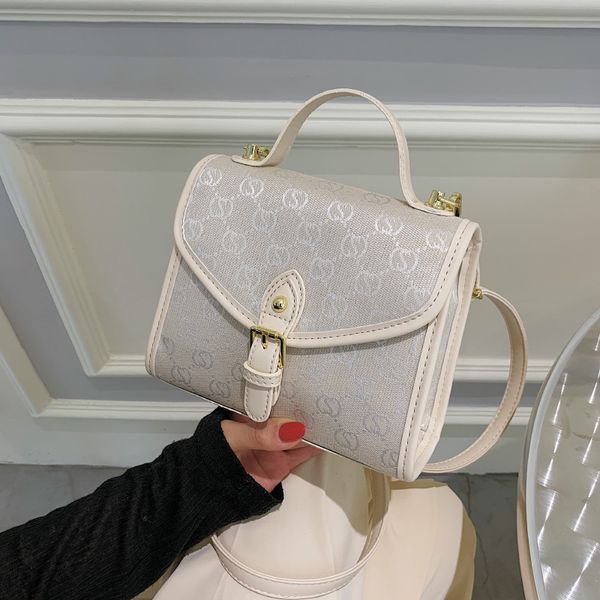 

luxury design fashion printed small square bag contrast women's portable single shoulder diagonal purses